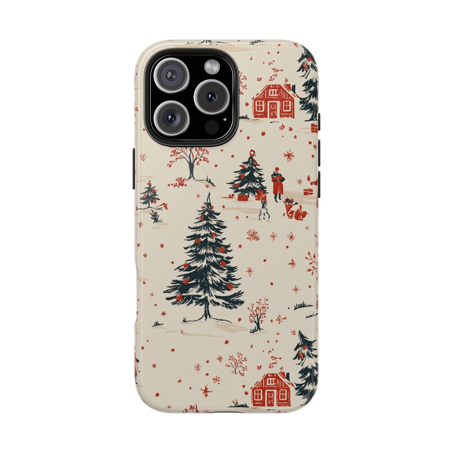 Winter Village Holiday Tough iPhone Case — Vintage Holidays & Snow Scene