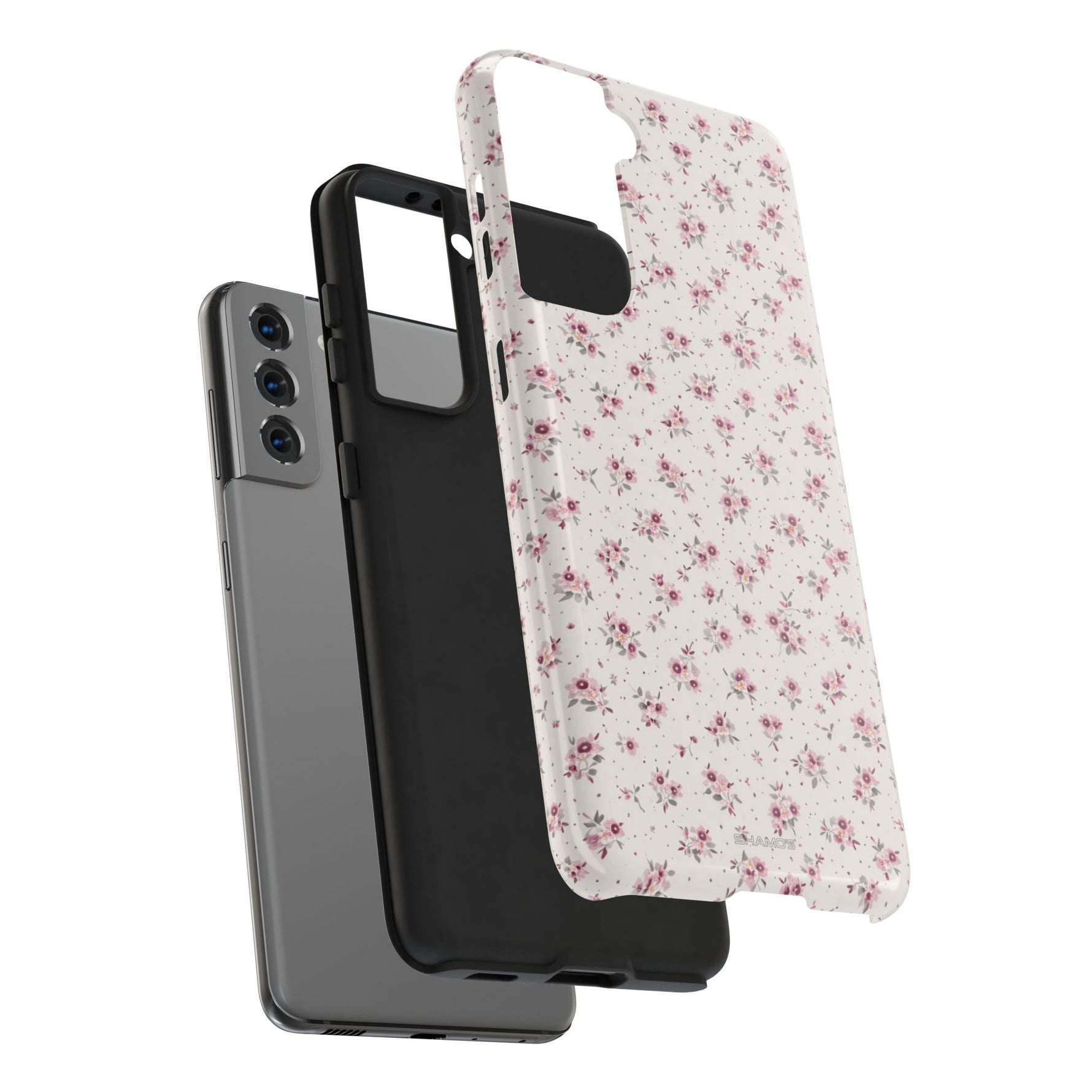 Rosebud Floral Tough iPhone Case — Pink Vintage Flower Protective Cover - iPhone 17 - Shamo's