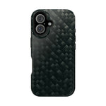 Dark Carbon Fiber Texture Magnetic Impact-Resistant iPhone Case | MagSafe compatible  Shamo's iPhone 16 / Glossy