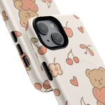 Teddy Berry Cozy Strawberry Pattern iPhone Case with MagSafe