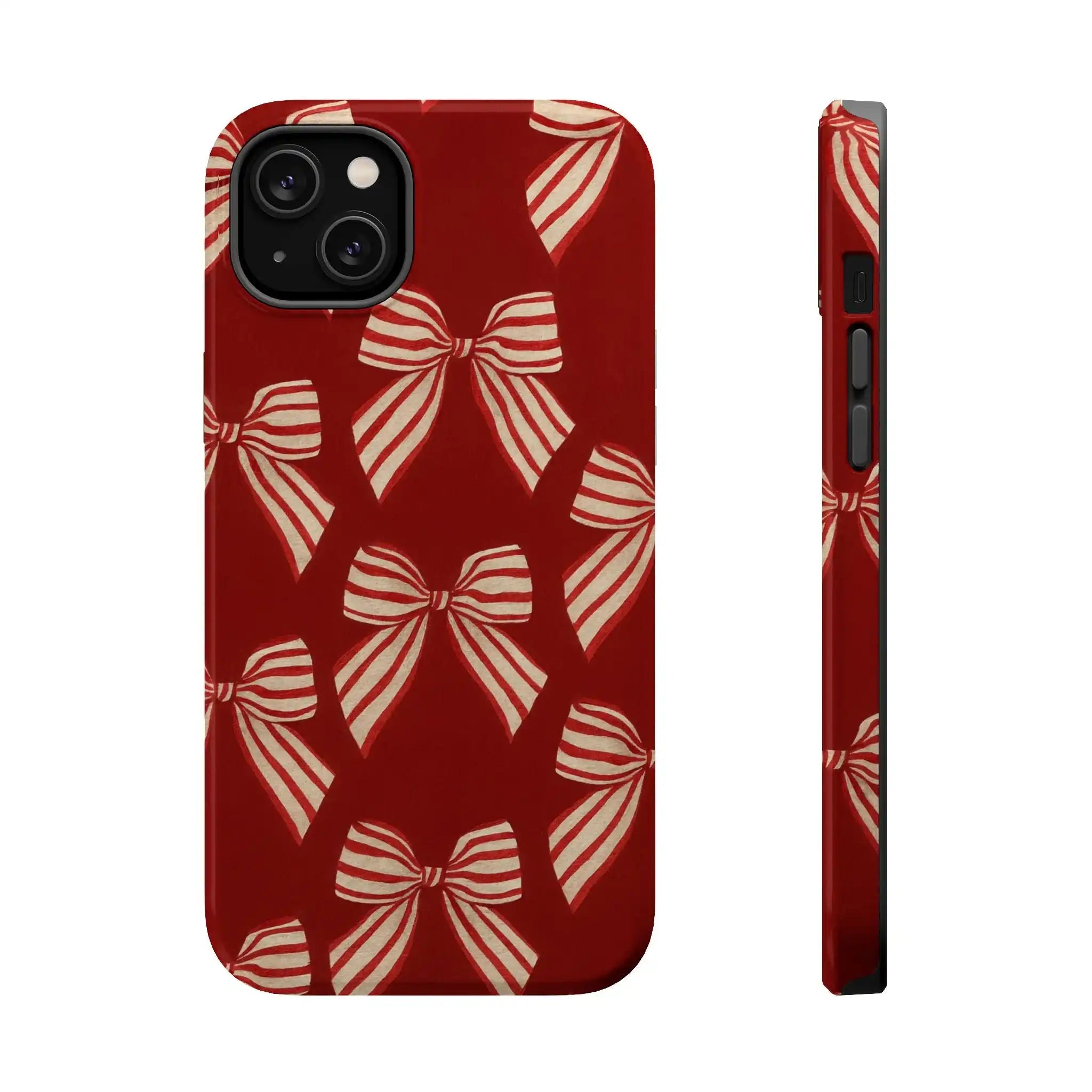 Holiday Red Bow iPhone Case — Impact‑Resistant iPhone Cover with MagSafe compatibility  Shamo's iPhone 14 Plus / Glossy