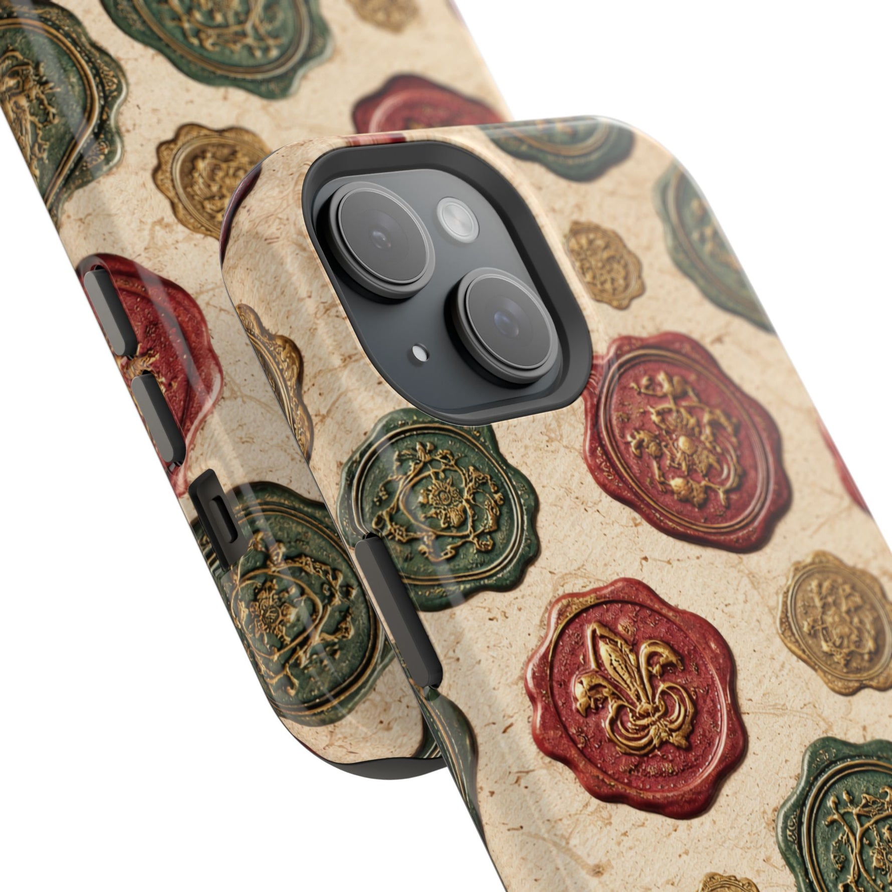 Vintage Wax Seal Pattern Magnetic Impact-Resistant Phone Case with MagSafe Compatibility