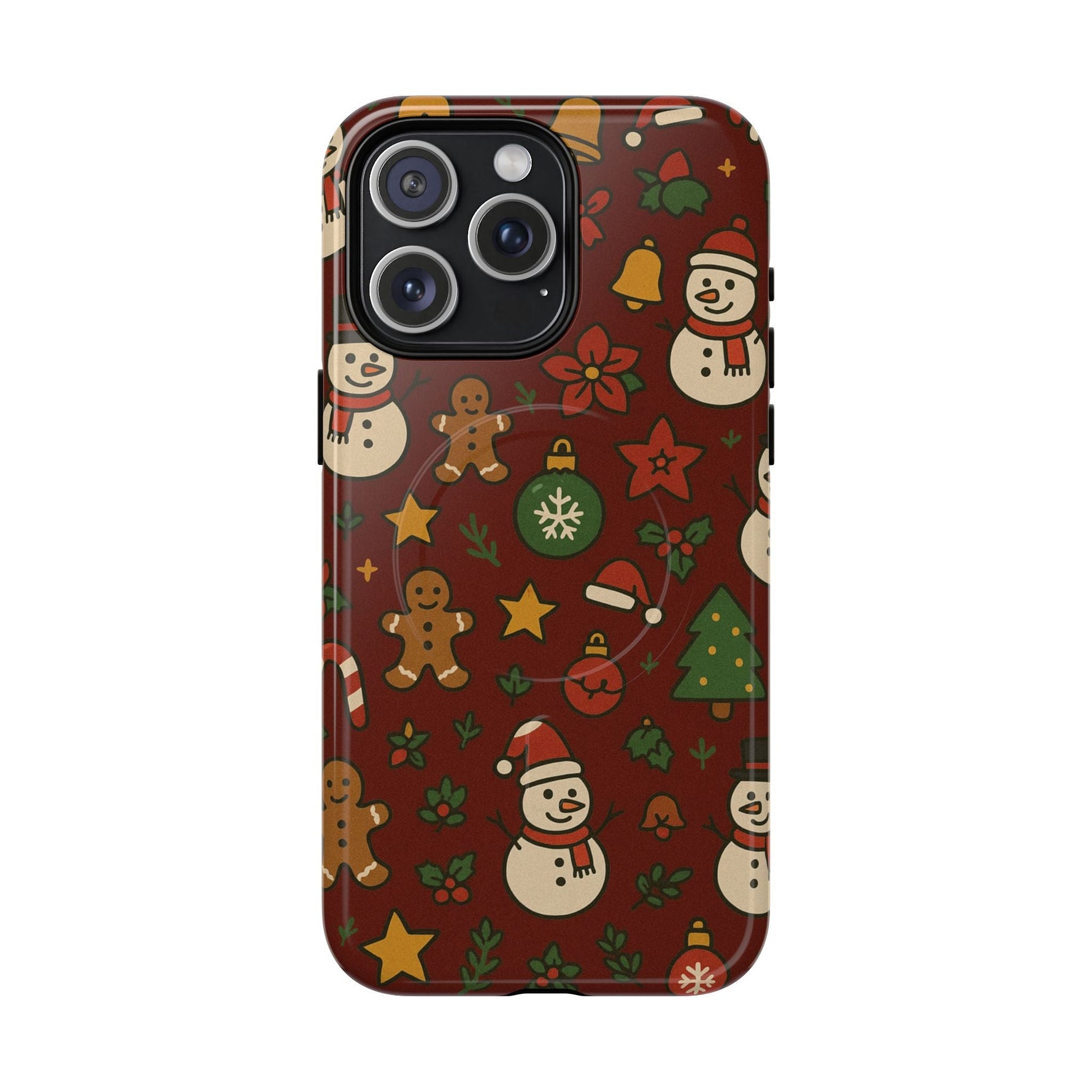 Snowman & Gingerbread Tough iPhone Case (MagSafe compatible)  Shamo's iPhone 15 Pro Max / Glossy