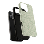 Sage Botanical Leaves Floral iPhone Case | MagSafe - Shamo's