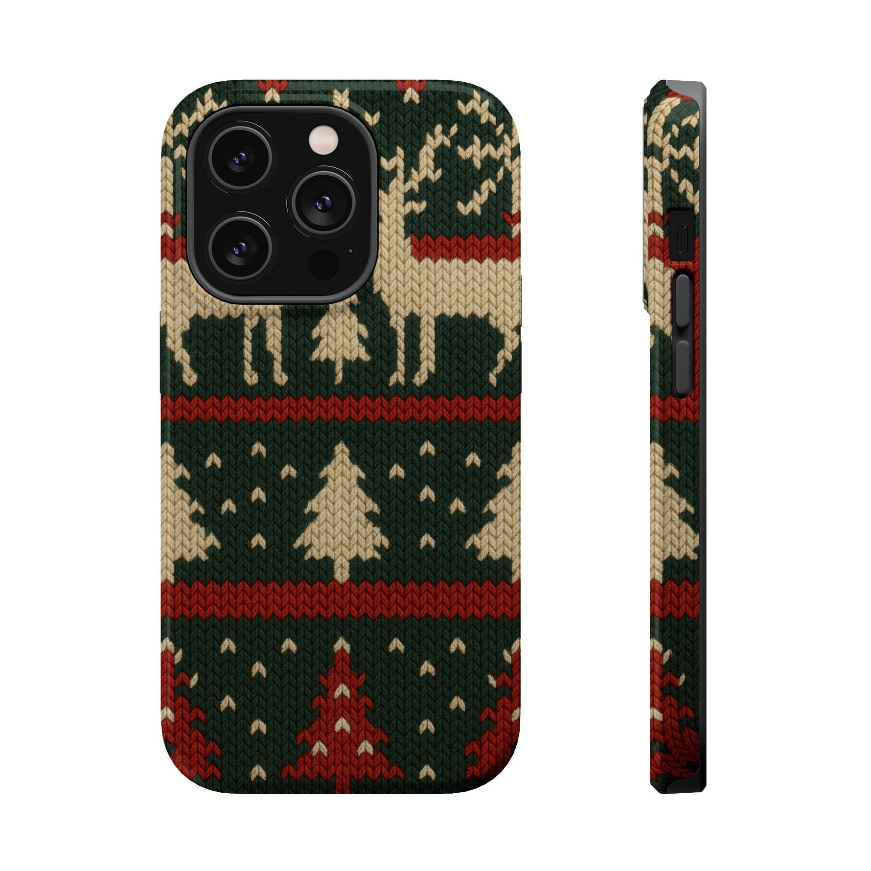 Holiday Reindeer Knit iPhone Case | compatible with MagSafe  Shamo's iPhone 14 Pro / Glossy