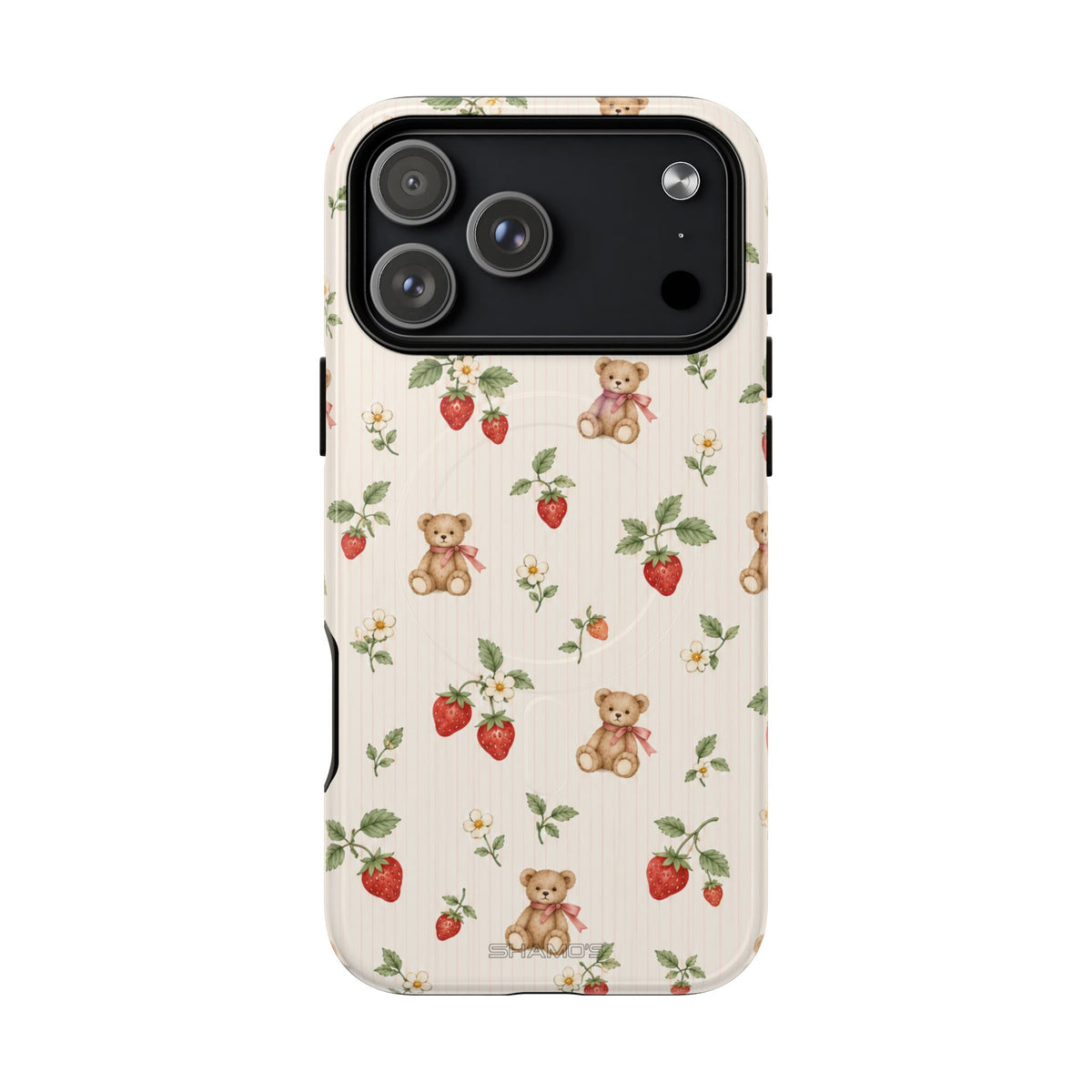 Strawberry Teddy iPhone Case with MagSafe