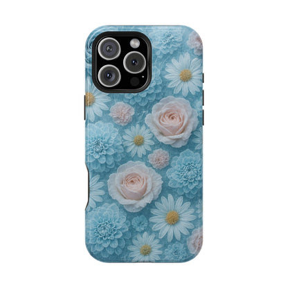Frozen Floral Rose & Daisy Impact iPhone Case | MagSafe compatible  Shamo's iPhone 16 Pro Max / Glossy