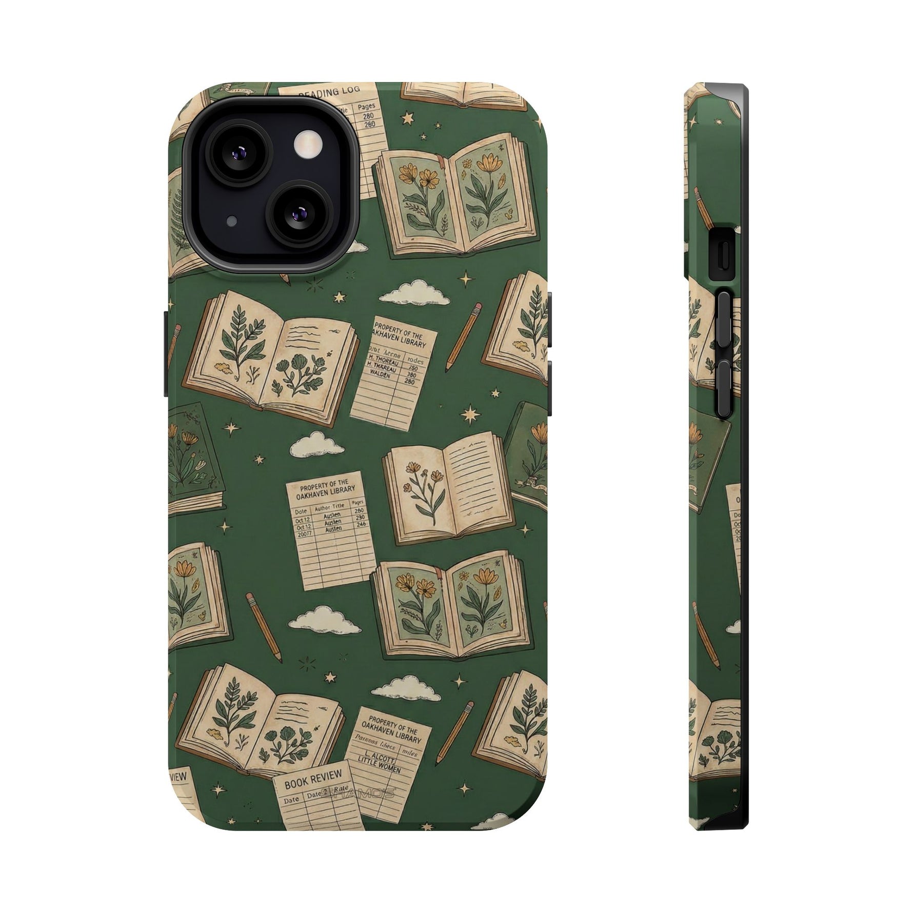 Botanical Journal Pattern iPhone Case | MagSafe Compatible Impact-Resistant Protective Cover