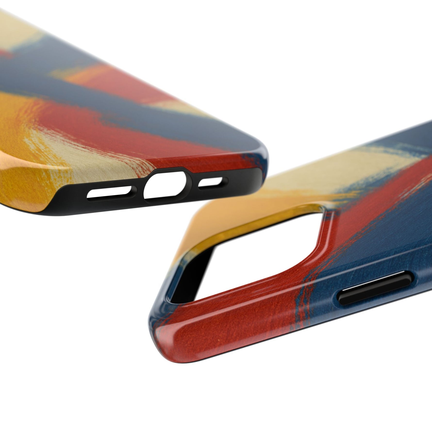 Abstract Brushstroke Tough Phone Case — Colorful Red, Blue & Yellow Protective Cover  Shamo's