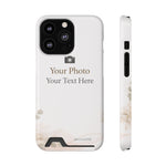 Funda para teléfono personalizable con tarjetero | Añade tu propia foto y texto