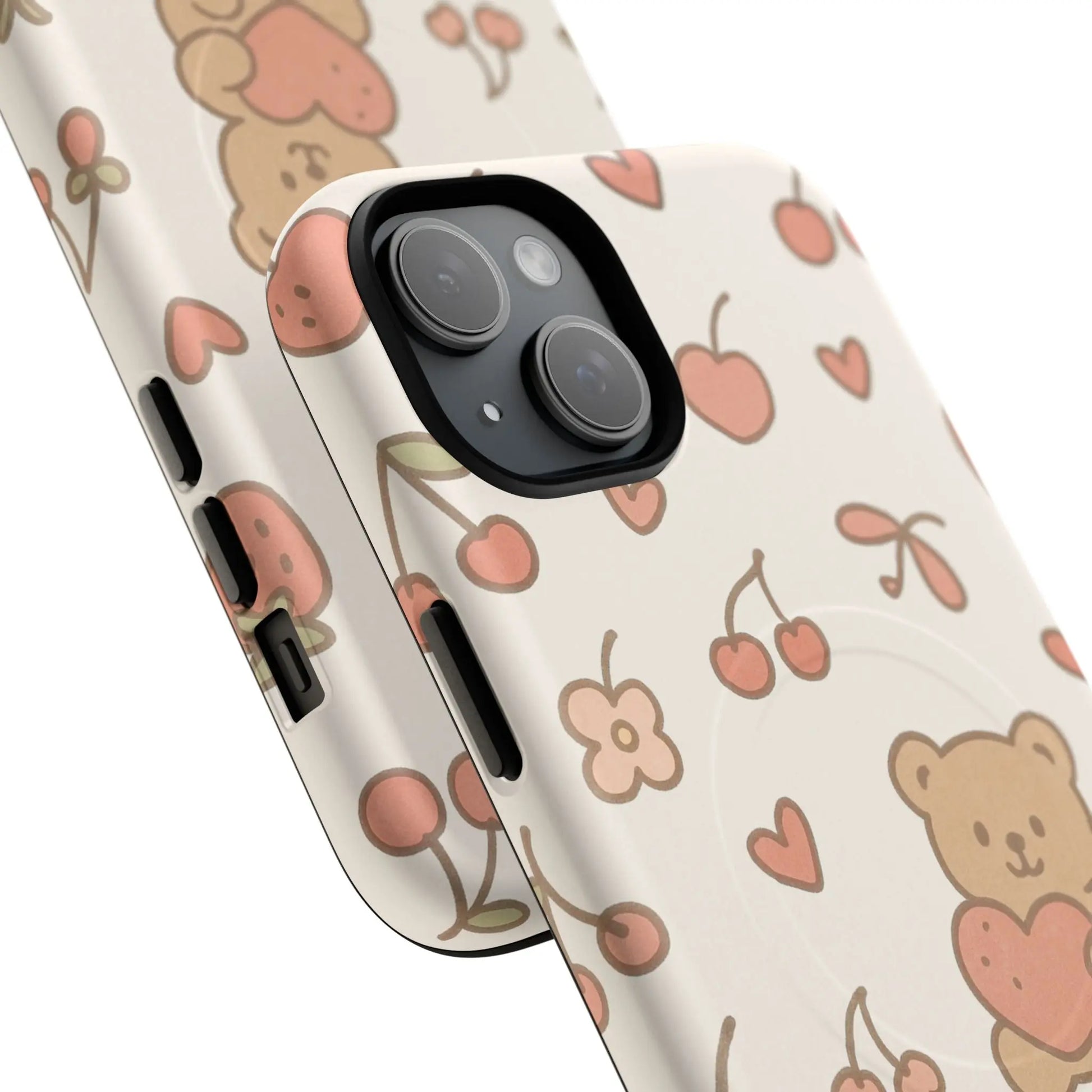 Teddy Berry Cozy Strawberry Pattern iPhone Case with MagSafe - Shamo's