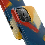 Abstract Brushstroke Tough Phone Case — Colorful Red, Blue & Yellow Protective Cover  Shamo's