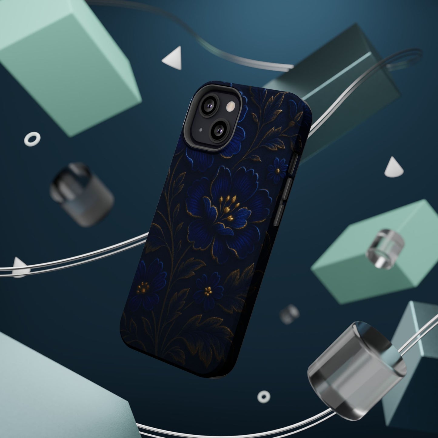 3D Velvet Night Flower iPhone Case | MagSafe