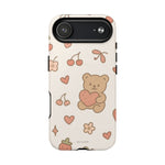 Teddy Berry Cozy Strawberry Pattern iPhone Case with MagSafe