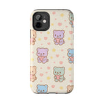 Cute Pastel Bear Impact Phone Case | Heart & Star Kawaii Pattern  Shamo's
