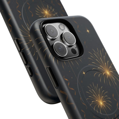 Gold Fireworks Celebration iPhone Case with MagSafe