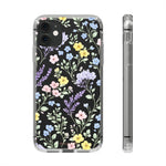 Clear Floral Impact-Resistant Phone Case — Pastel Wildflower Design