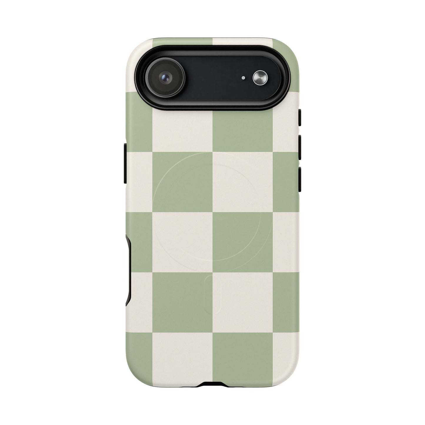 Sage Checkerboard Tough iPhone Case - Compatible with MagSafe