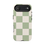 Sage Checkerboard Tough iPhone Case - Compatible with MagSafe - Shamo's