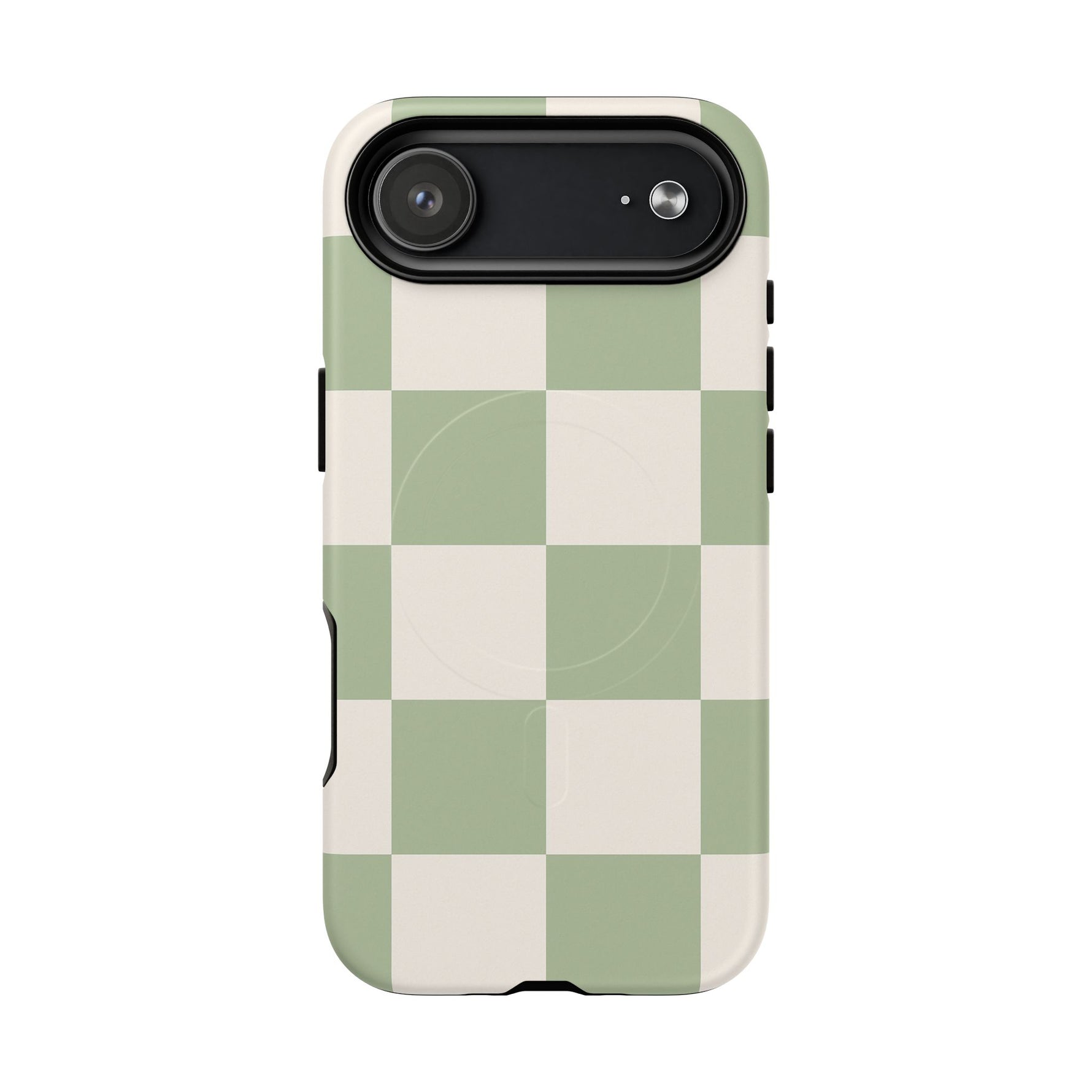 Sage Checkerboard Tough iPhone Case - Compatible with MagSafe - Shamo's