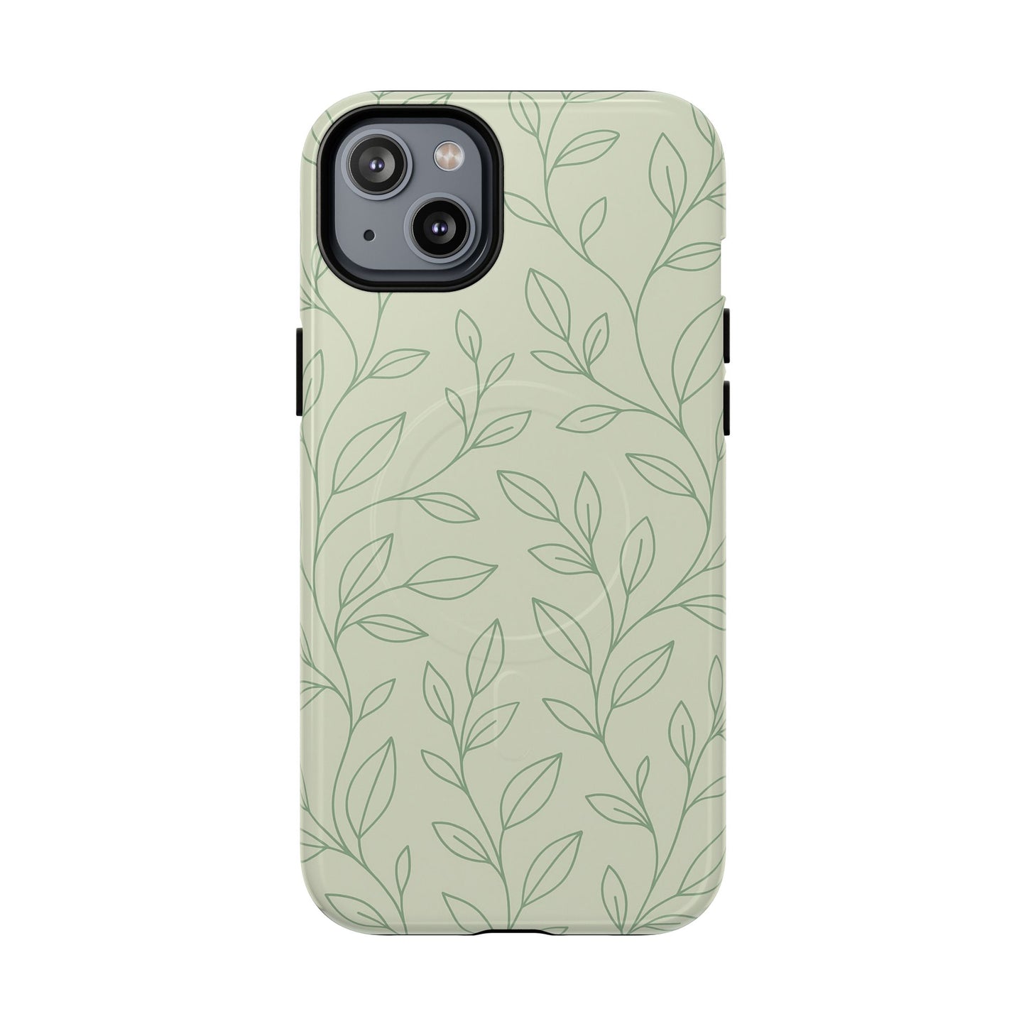 Sage Botanical Leaves Floral iPhone Case | MagSafe