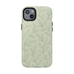 Sage Botanical Leaves Floral iPhone Case | MagSafe - Shamo's