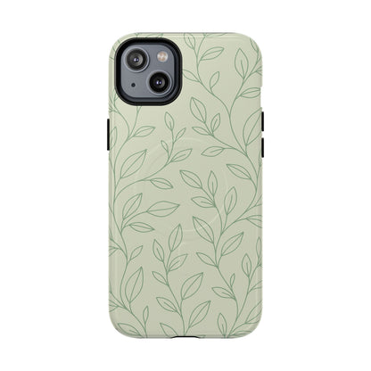 Sage Botanical Leaves Floral iPhone Case | MagSafe