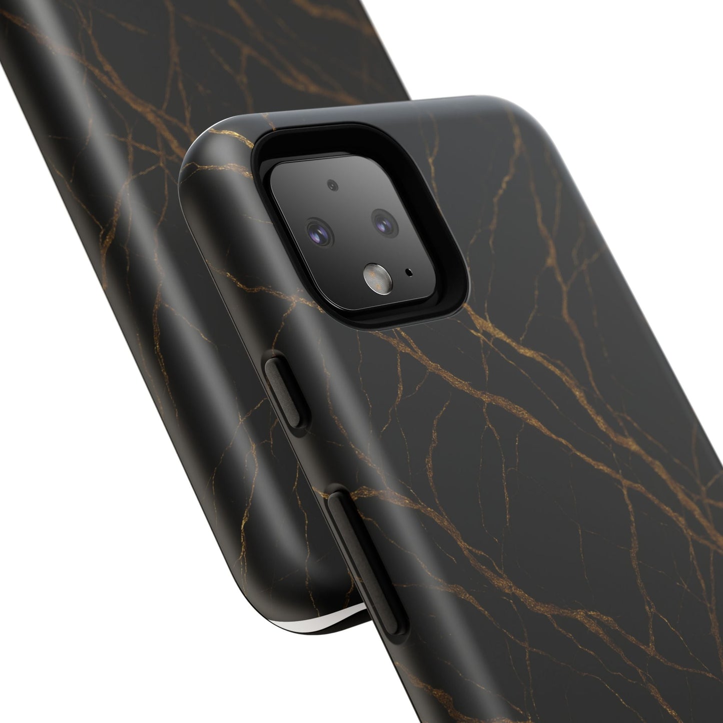 Black Marble Tough iPhone Case