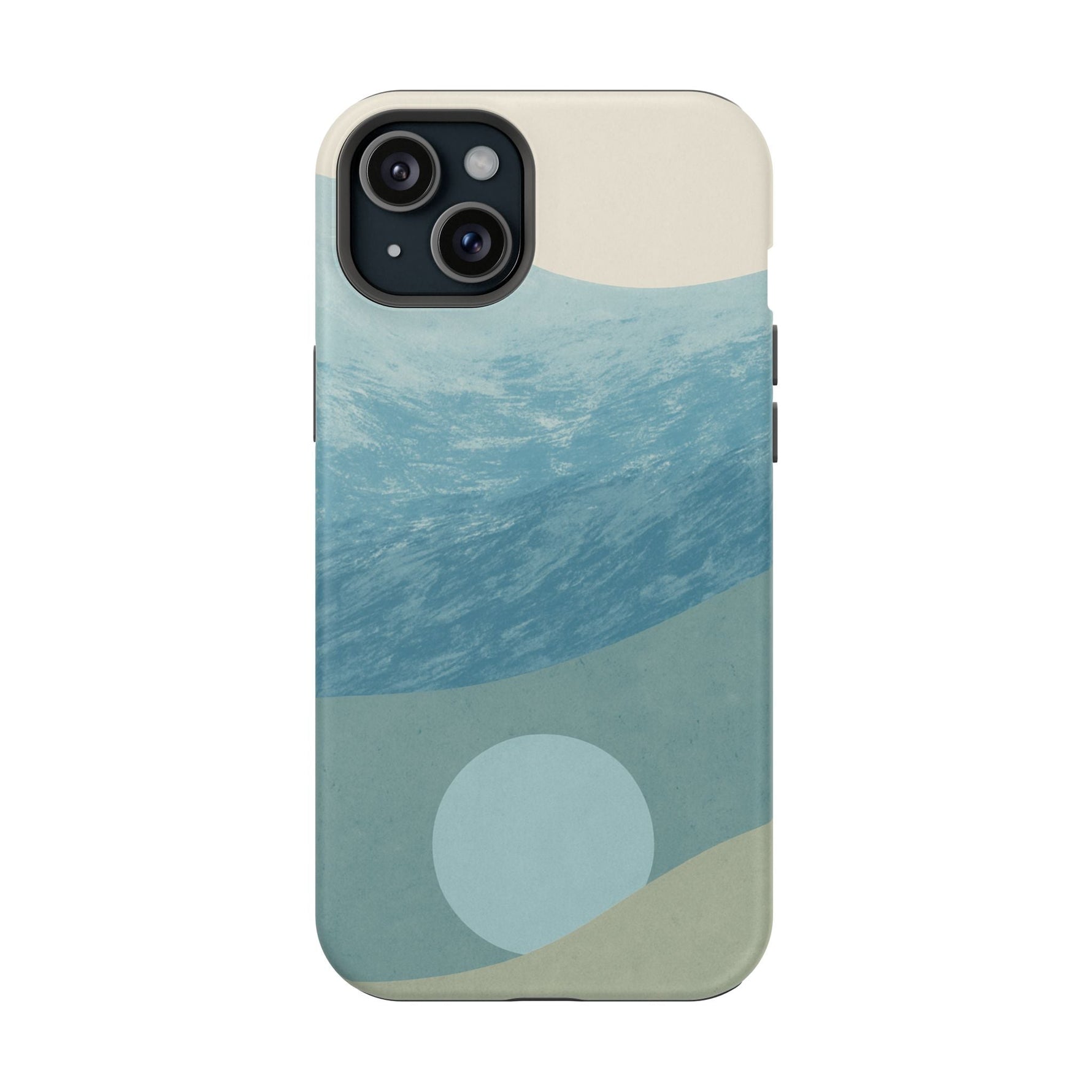 “Calm Over Chaos” Abstract Ocean Wave iPhone Case | MagSafe Compatible  Shamo's iPhone 15 Plus / Matte