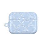 Pastel Blue Bow Pattern AirPod Case — Elegant Bow Pattern Protective Cover