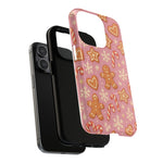 Pink Gingerbread Holiday iPhone Case with MagSafe compatibility - Shamo's