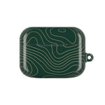 Topographic Green AirPod Case, Minimal Contour Design