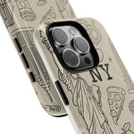 NY City Icons Tough iPhone Case — Statue of Liberty, Pizza & Taxi Pattern | Compatible with MagSafe  Shamo's