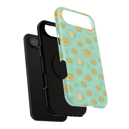 Cookie & Coffee Pattern Tough iPhone Case — Impact-Resistant
