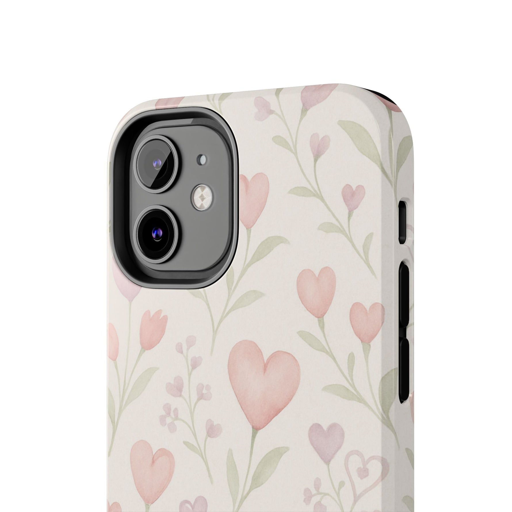 Pink Watercolor Heart Floral Pattern | Tough Impact Phone Case  Shamo's