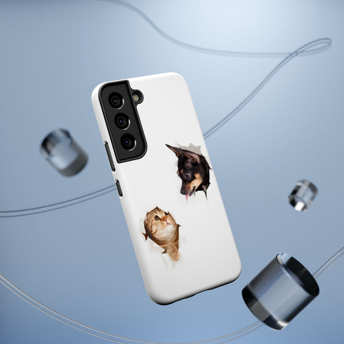 Impact-Resistant Cases with a cat and a dog