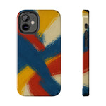 Abstract Brushstroke Tough Phone Case — Colorful Red, Blue & Yellow Protective Cover  Shamo's iPhone 12 Mini