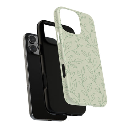 Sage Botanical Leaves Floral iPhone Case | MagSafe