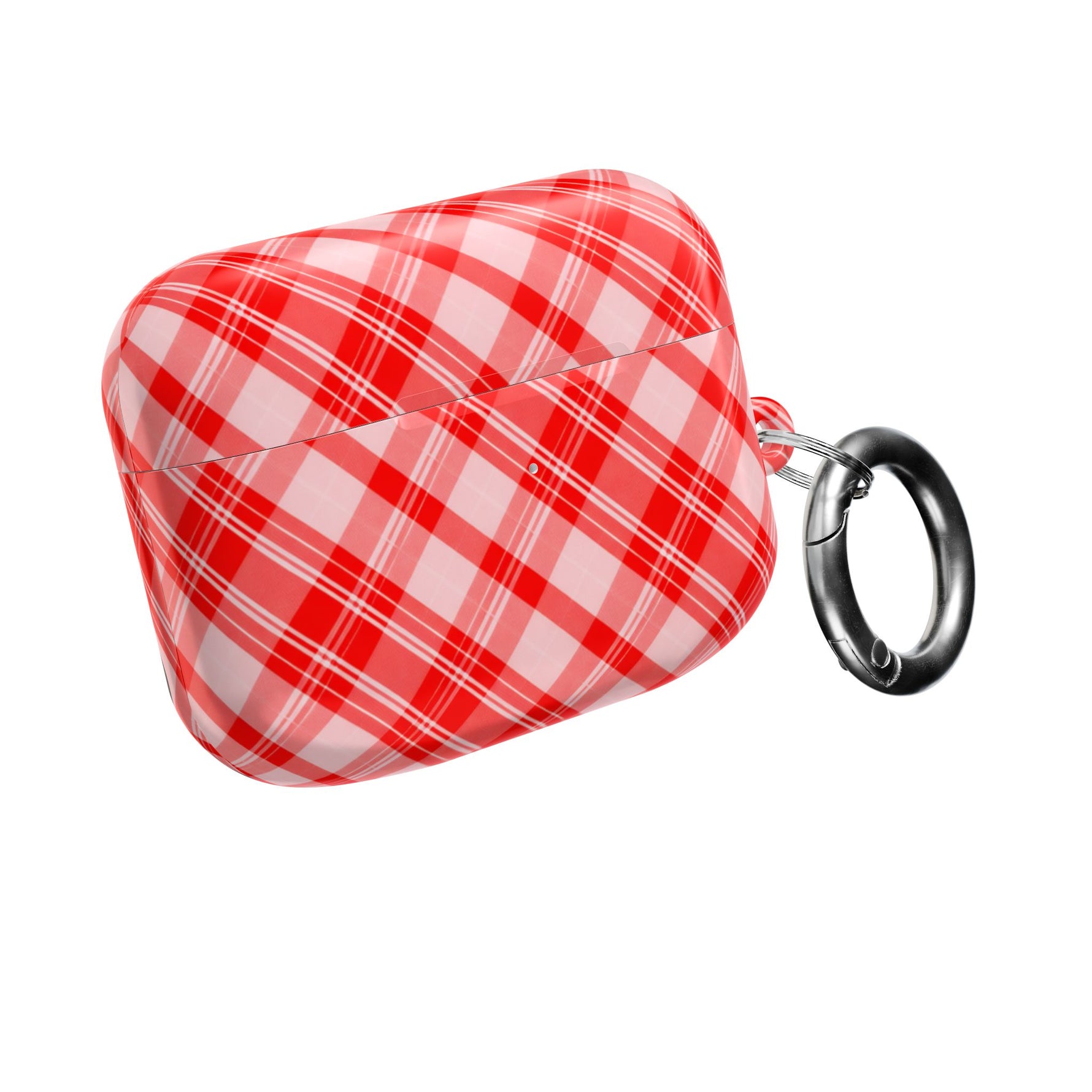 Red Plaid AirPod Case – Festive Check Pattern Protective Cover