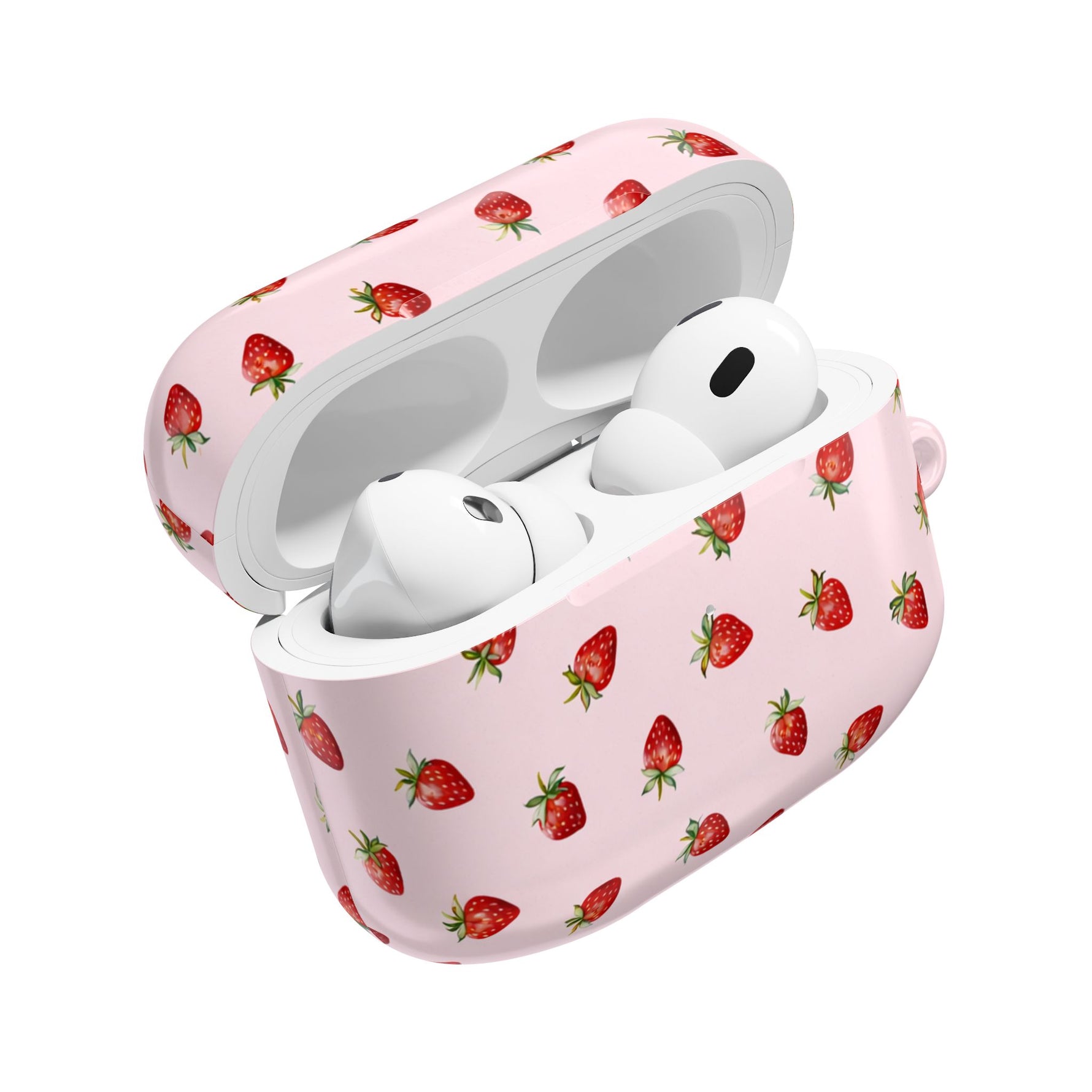Strawberry Pattern AirPod Case | Cute Pink Protective Cover