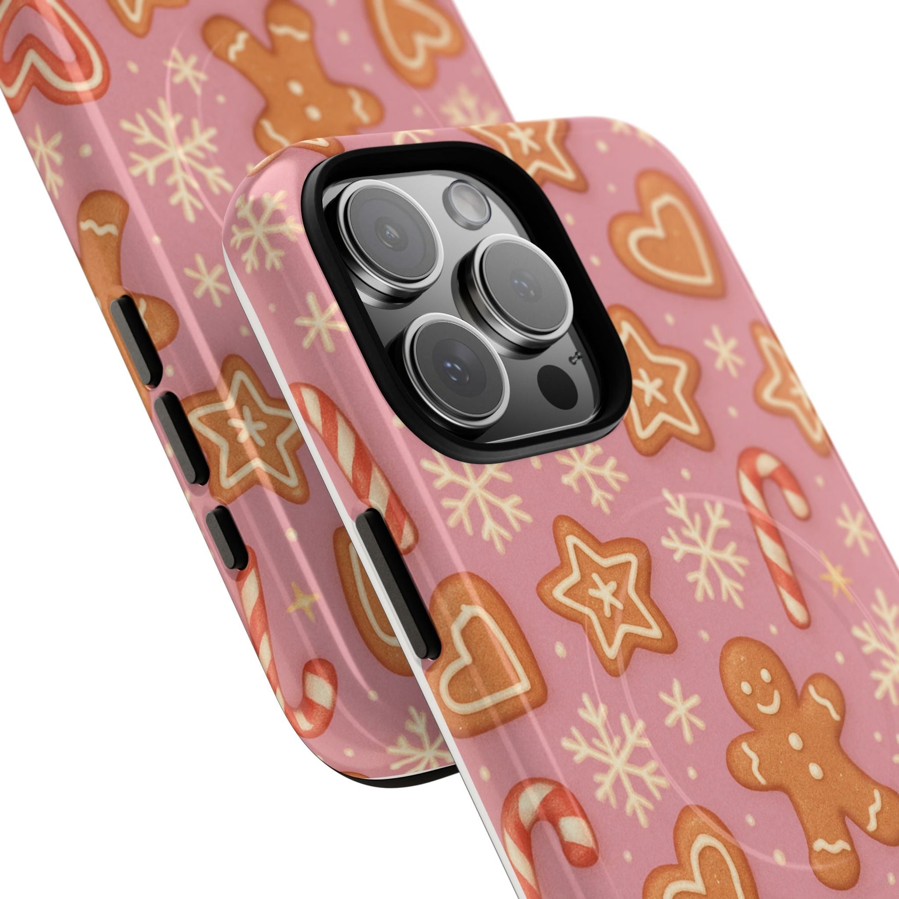 Pink Gingerbread Holiday iPhone Case with MagSafe compatibility  Shamo's