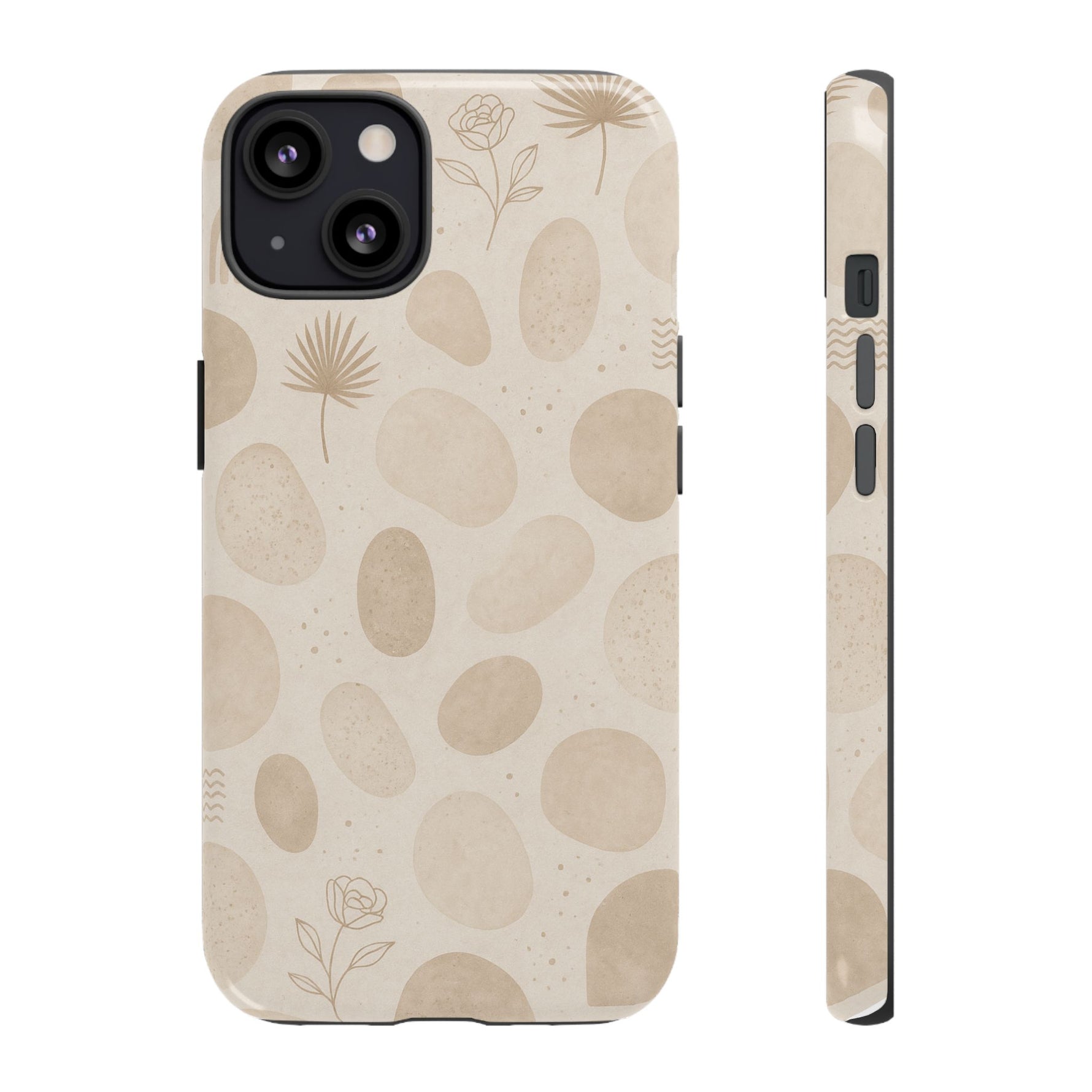 Neutral Pebble Pattern Tough iPhone Case - Shamo's