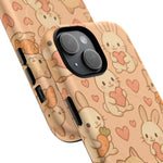 Cozy Critter Friends iPhone Case — Cute Bunny & Kitten Heart Pattern with MagSafe - Shamo's