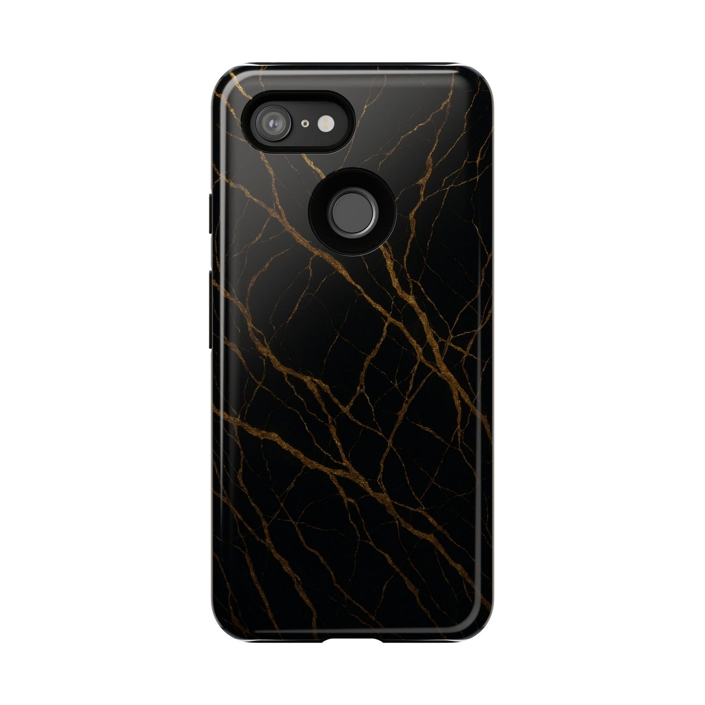 Black Marble Tough iPhone Case
