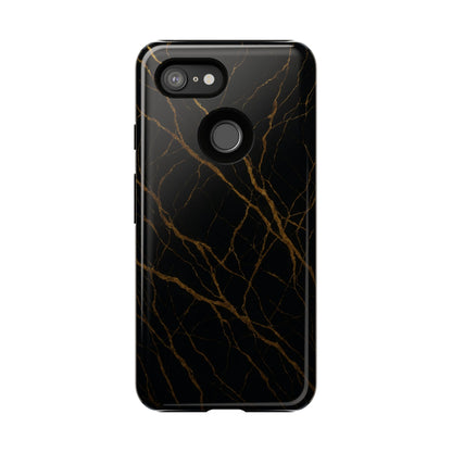 Black Marble Tough iPhone Case