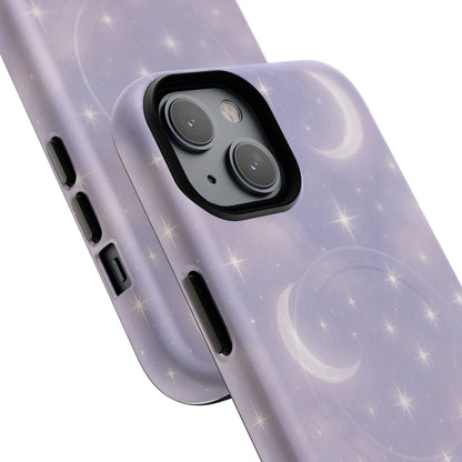 Celestial Lavender iPhone Case — Moon & Stars MagSafe Compatible