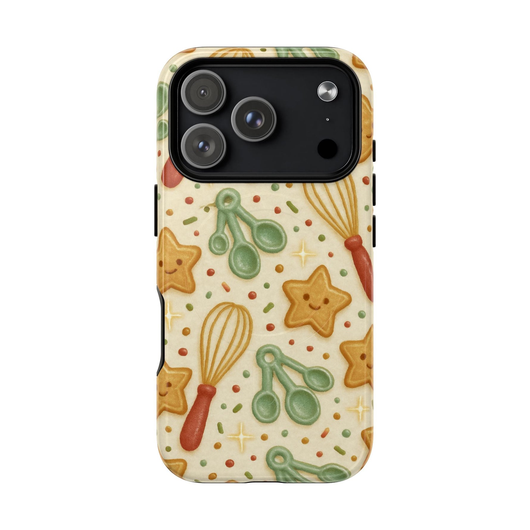 Baking Holiday iPhone Case — Cute Whisk & Cookie Pattern | compatible with MagSafe  Shamo's iPhone 17 Pro / Glossy