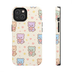 Cute Pastel Bear Impact Phone Case | Heart & Star Kawaii Pattern  Shamo's iPhone 14