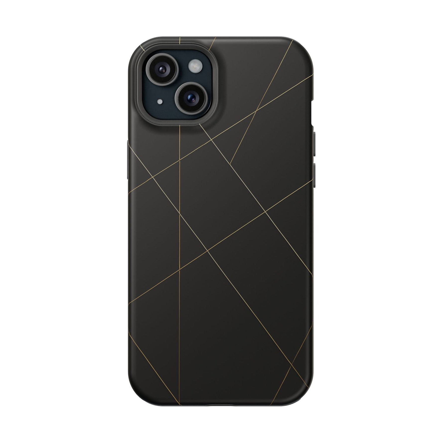 Black Geometric Design iPhone Case | MagSafe  Shamo's iPhone 15 Plus / Matte