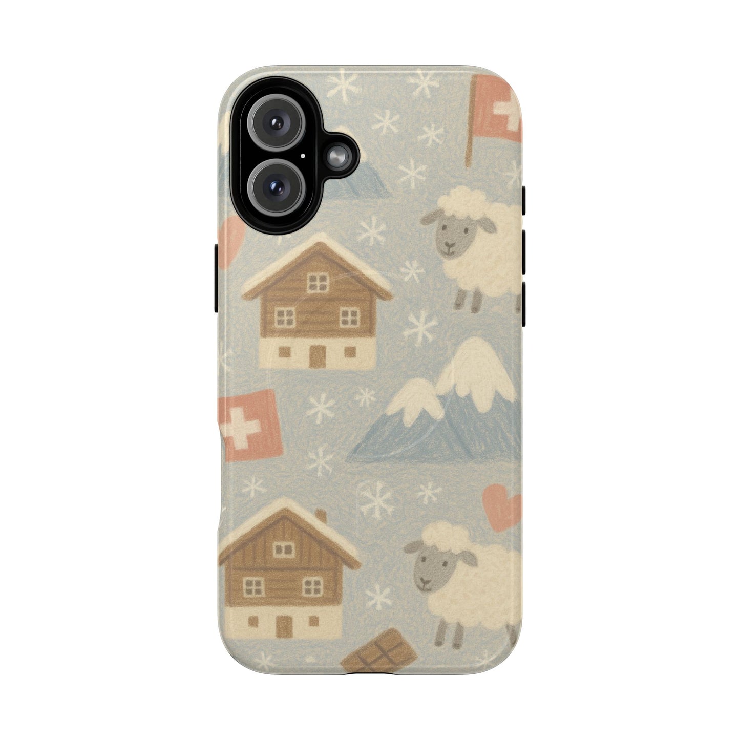 Swiss Chalet Sheep Pattern Tough MagSafe iPhone Case
